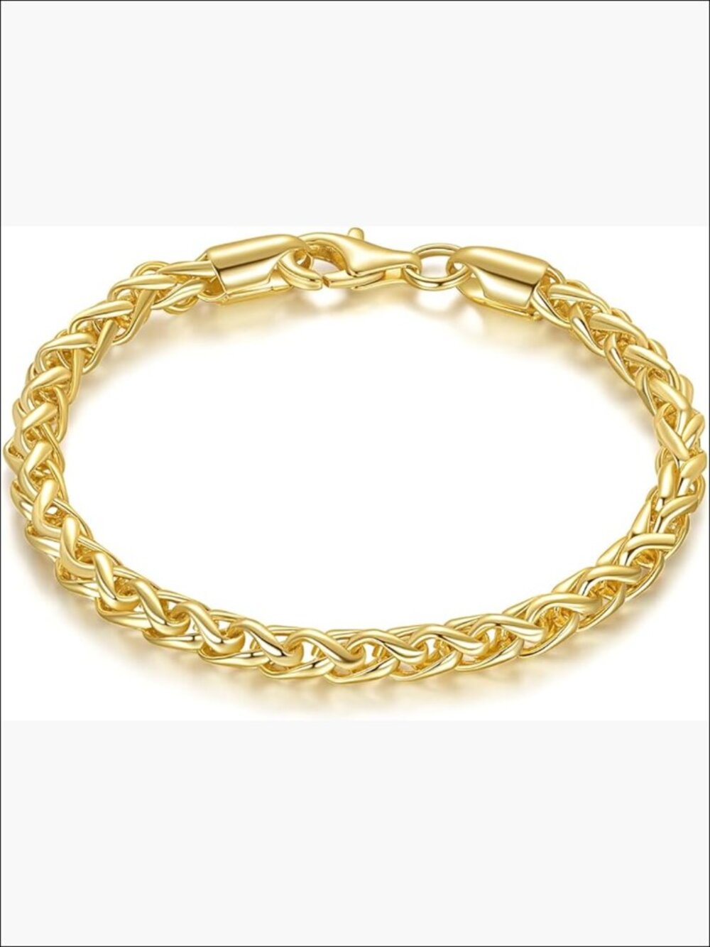 14k Gold Plated Wheat Chain Bracelet Women Stackable Link Bracelet
